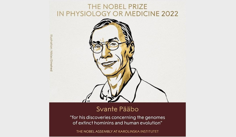 Giải Nobel Y Sinh 2022 thuộc về nhà di truyền học người Thụy Điển Svante Pääbo. (Ảnh: Nobel Prize)