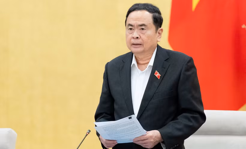 Chủ tịch Quốc hội Trần Thanh Mẫn phát biểu tại phiên họp sáng 11/3. (Ảnh: DUY LINH)