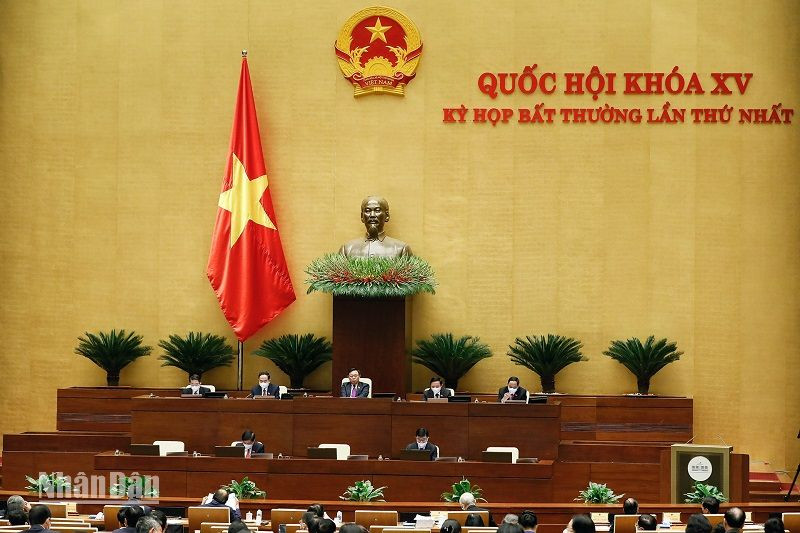 Tổ chức Kỳ họp bất thường lần thứ nhất nằm trong số 10 sự kiện và hoạt động tiêu biểu của Quốc hội năm 2022. (Ảnh: DUY LINH)
