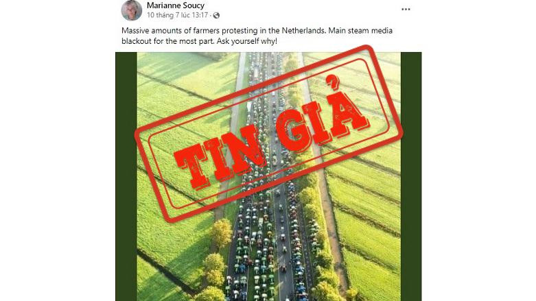 Một bài đăng trên Facebook chia sẻ bức ảnh với chú thích không chính xác. (Ảnh chụp màn hình)