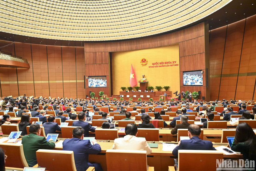 Kỳ họp bất thường lần thứ 9, Quốc hội khóa XV. (Ảnh: DUY LINH)