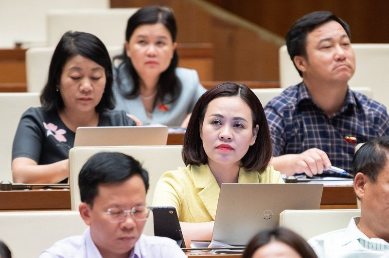 Các đại biểu Quốc hội tham dự phiên thảo luận về dự án Luật Nhà ở (sửa đổi) chiều 29/8. (Ảnh: DUY LINH)