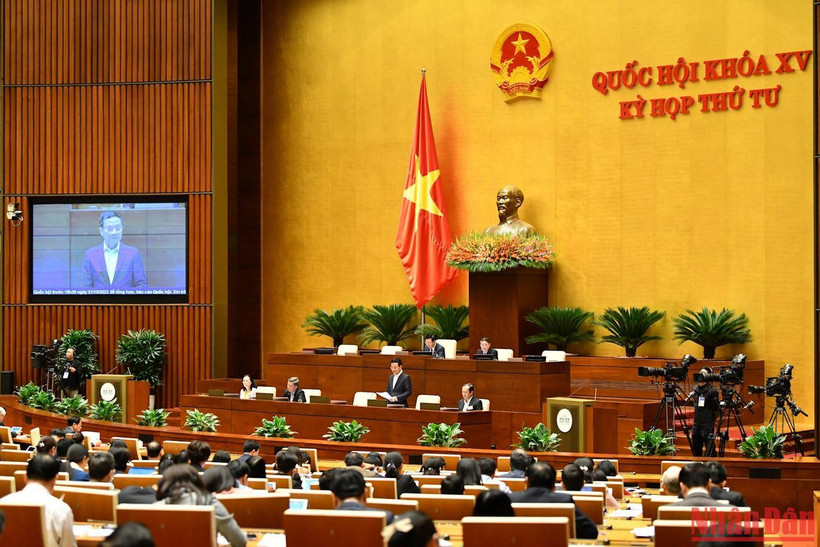 Quang cảnh phiên họp Quốc hội chiều 21/10. Ảnh: THỦY NGUYÊN