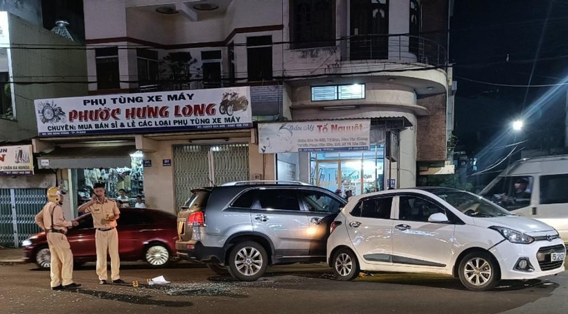 Hiện trường vụ va chạm giao thông.