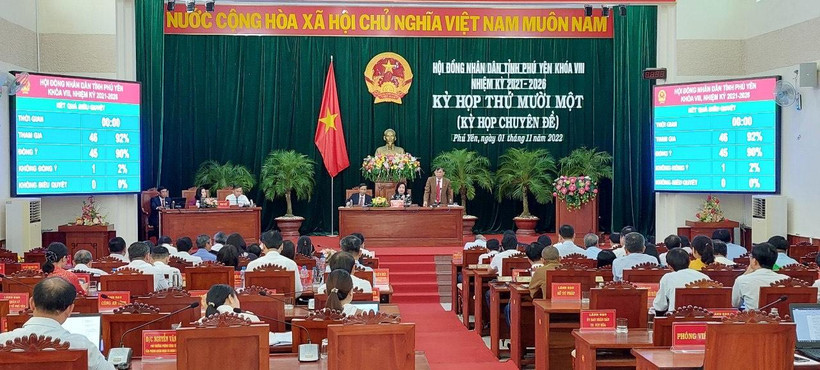 Quang cảnh Kỳ họp lần thứ 11 Hội đồng nhân dân tỉnh Phú Yên nhiệm kỳ 2021-2026.