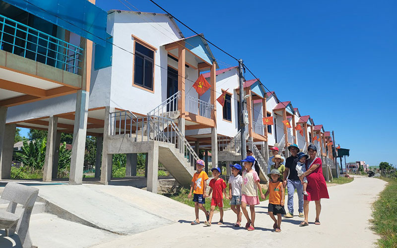 Khu tái định cư của người dân vạn chài thôn Tiền Phong, xã Quang Vĩnh, huyện Đức Thọ, tỉnh Hà Tĩnh.