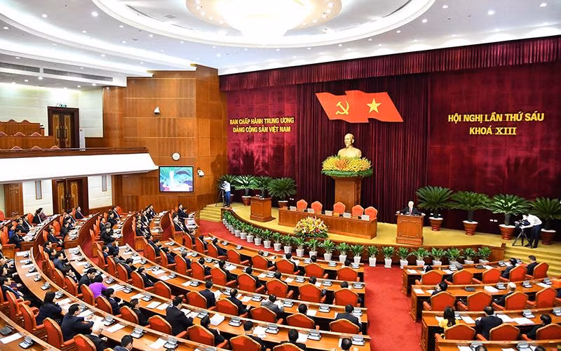 Quang cảnh Hội nghị Trung ương 6, khóa XIII. (Ảnh ĐĂNG KHOA)