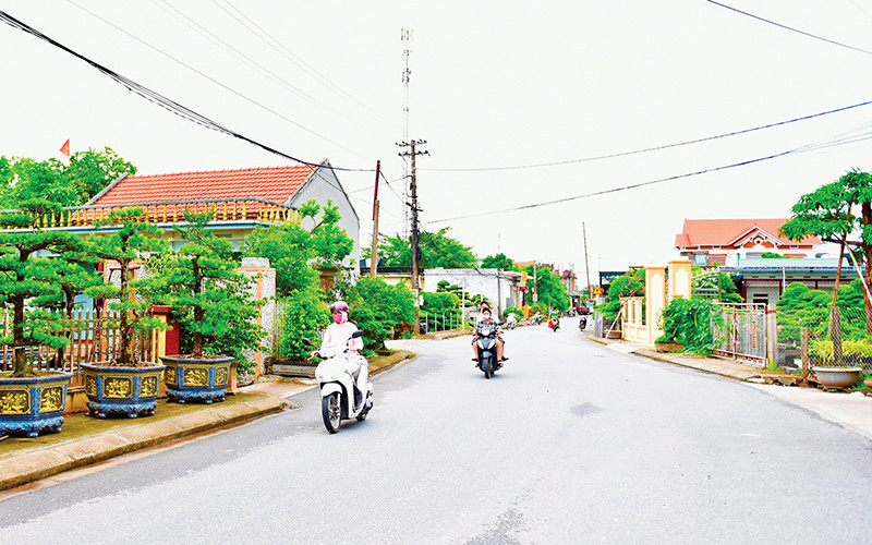 Một đường quê khang trang sạch đẹp tại Nam Điền, Nam Trực.