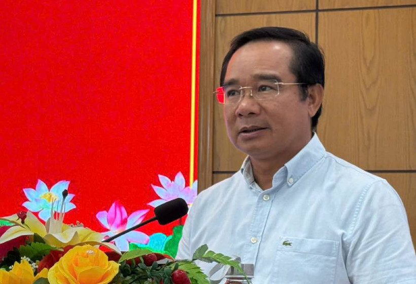Bí thư Tỉnh ủy Long An Nguyễn Văn Được phát biểu chỉ đạo.