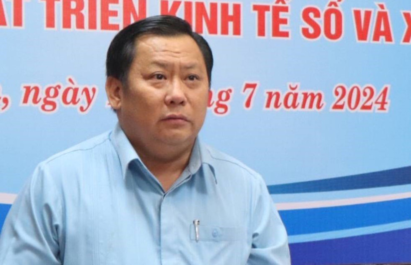 Lãnh đạo tỉnh Long An phát biểu tại buổi làm việc với đoàn công tác Bộ Thông tin và Truyền thông.