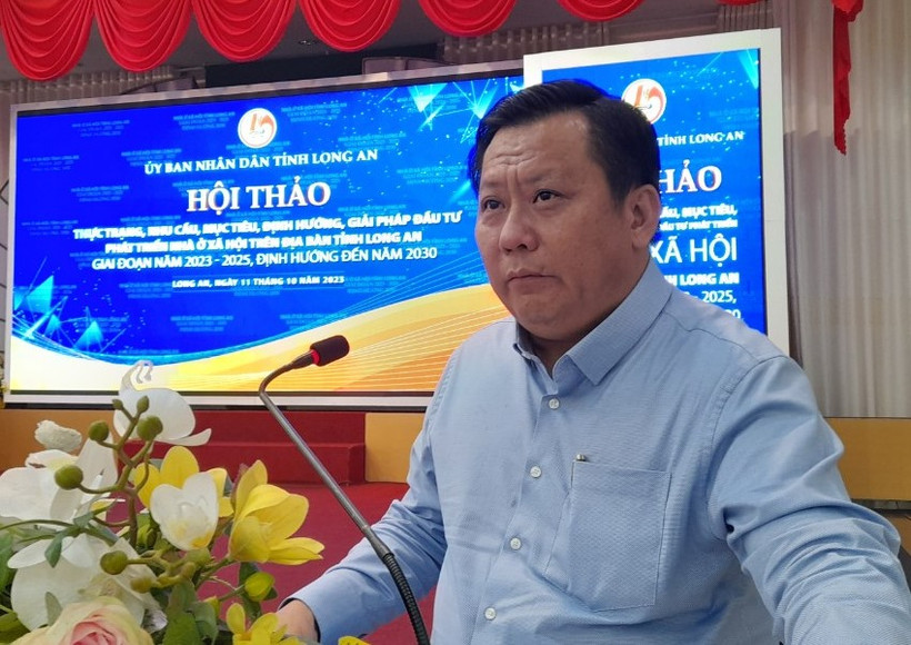 Phó Chủ tịch Ủy ban nhân dân tỉnh Long An Huỳnh Văn Sơn kết luận hội thảo. 