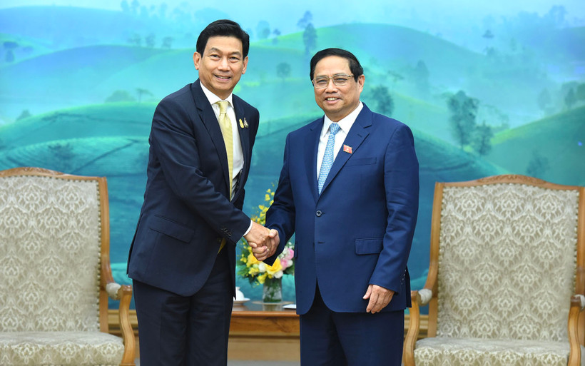 Thủ tướng Phạm Minh Chính đón Phó Thủ tướng, Bộ trưởng Ngoại giao Vương quốc Thái Lan Parnpree Bahiddha-Nukara.