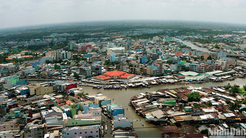Một góc đô thị thành phố Cà Mau.