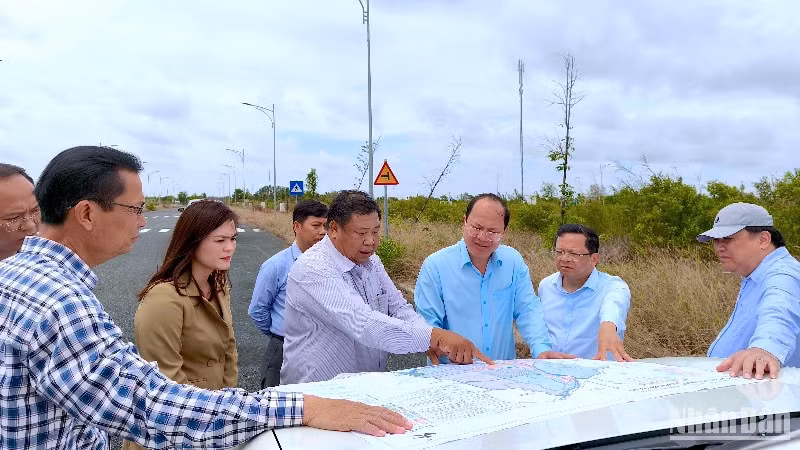 Đoàn công tác của Thường trực Tỉnh ủy Cà Mau khảo sát thực tế tại Khu kinh tế Năm Căn.