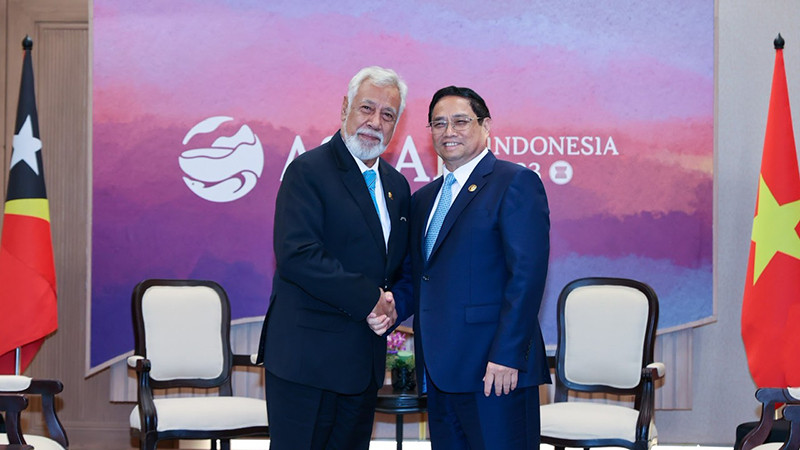 Thủ tướng Phạm Minh Chính gặp Thủ tướng Timor-Leste Xanana Gusmao.