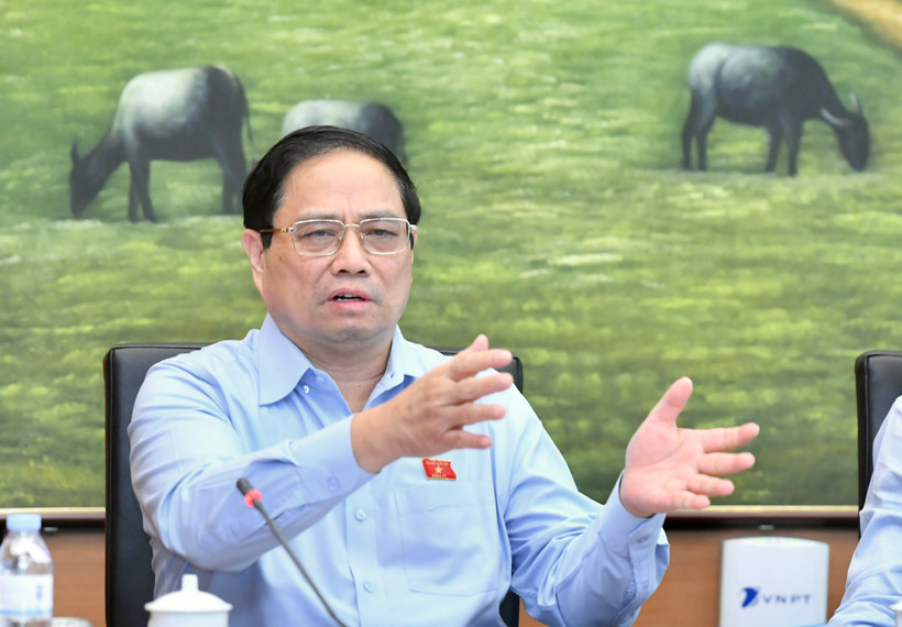 Thủ tướng Phạm Minh Chính phát biểu tại phiên thảo luận. (Ảnh: Đăng Khoa)