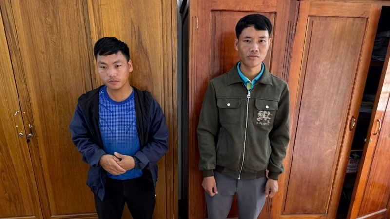 Hai đối tượng Thào A Lử và Tráng A Trư bị bắt giữ.