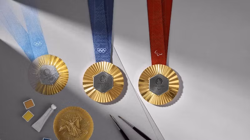 Huy chương Thế vận hội Paris 2024 ra mắt thiết kế chính thức. (Ảnh: Paris2024)