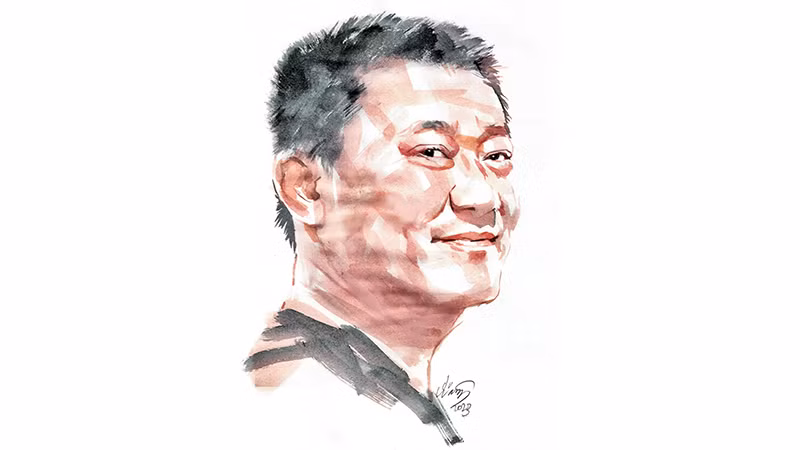 Ký họa chân dung họa sỹ Lương Lưu Biên của họa sỹ Đỗ Hoàng Tường