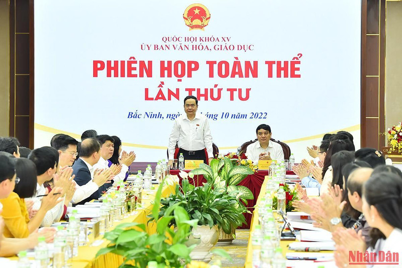 Phó Chủ tịch Thường trực Quốc hội Trần Thanh Mẫn dự và phát biểu ý kiến tại Phiên họp toàn thể Ủy ban Văn hóa, Giáo dục lần thứ tư.