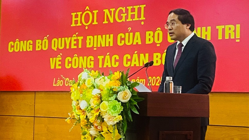 Đồng chí Bí thư Tỉnh ủy, Chủ tịch Ủy ban nhân dân tỉnh Lào Cai Trịnh Xuân Trường tại một hội nghị về công tác cán bộ tại Lào Cai tháng 2/2025.