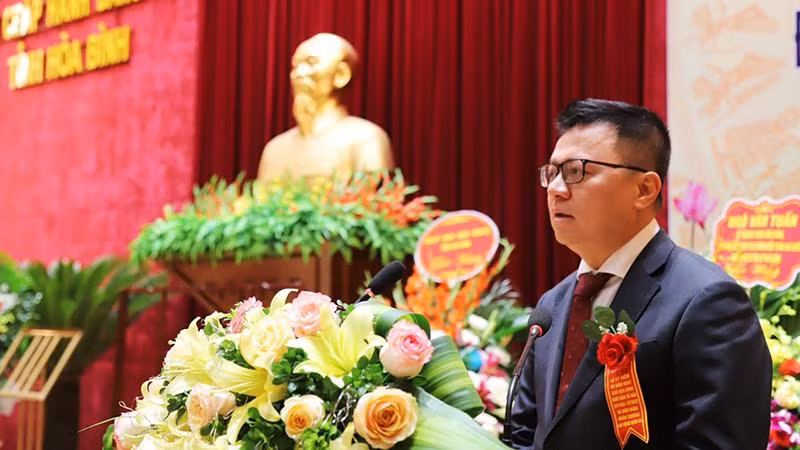 Đồng chí Lê Quốc Minh phát biểu tại buổi lễ.