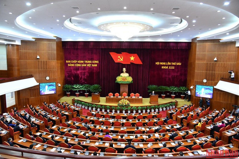 Toàn cảnh phiên bế mạc Hội nghị lần thứ 6 Ban Chấp hành Trung ương Đảng khóa XIII. (Ảnh: ĐĂNG KHOA)