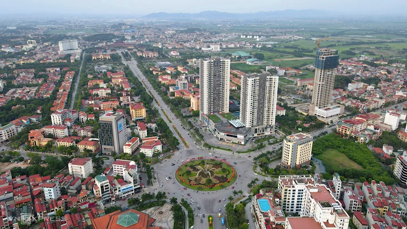 Thành phố Bắc Ninh nhìn từ trên cao.