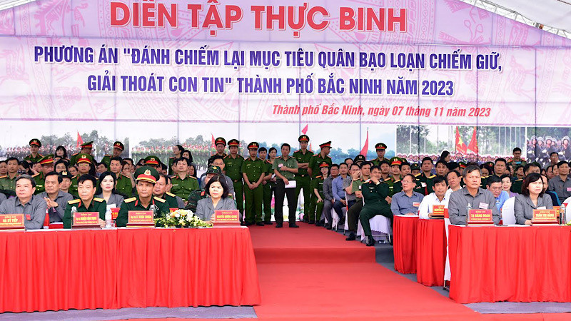 Thành phố Bắc Ninh diễn tập Khu vực phòng thủ năm 2023.