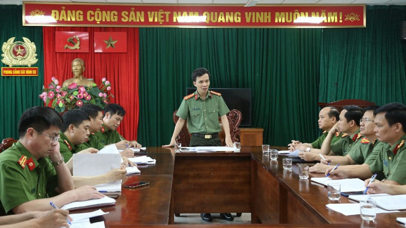 Lãnh đạo Công an tỉnh Bắc Ninh họp chỉ đạo công tác phá chuyên án.