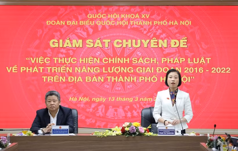 Đoàn đại biểu Quốc hội thành phố Hà Nội thực hiện giám sát chuyên để thực hiện chính sách pháp luật về phát triển năng lượng.