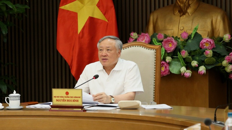 Phó Thủ tướng Thường trực Nguyễn Hòa Bình chủ trì cuộc họp Ban Chỉ đạo 751 (theo Quyết định số 751/QĐ-TTg ngày 11/4/2025 của Thủ tướng Chính phủ). (Ảnh: VGP)