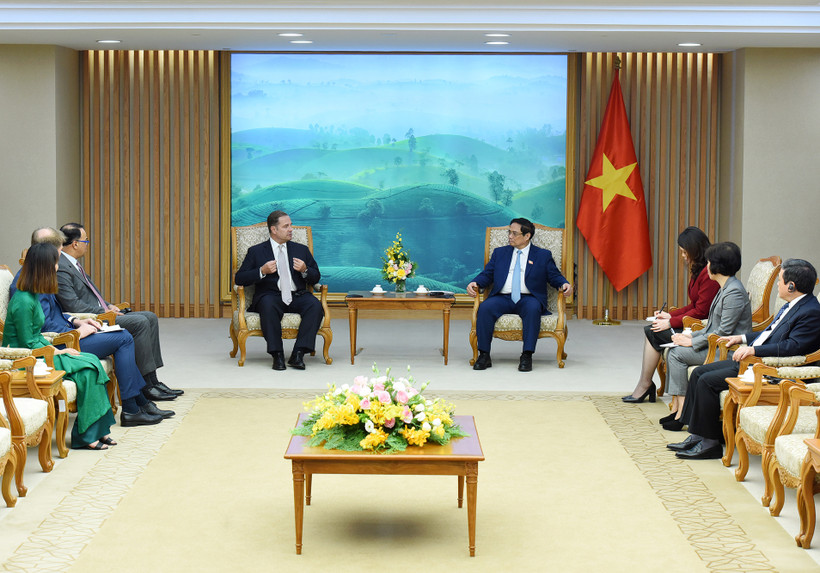 Thủ tướng Phạm Minh Chính tiếp ông Anthony Capuano, Giám đốc điều hành Tập đoàn Marriott International. 