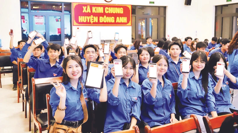 Đoàn Thanh niên xã Kim Chung là lực lượng nòng cốt của các Tổ chuyển đổi số cộng đồng tại địa phương. 