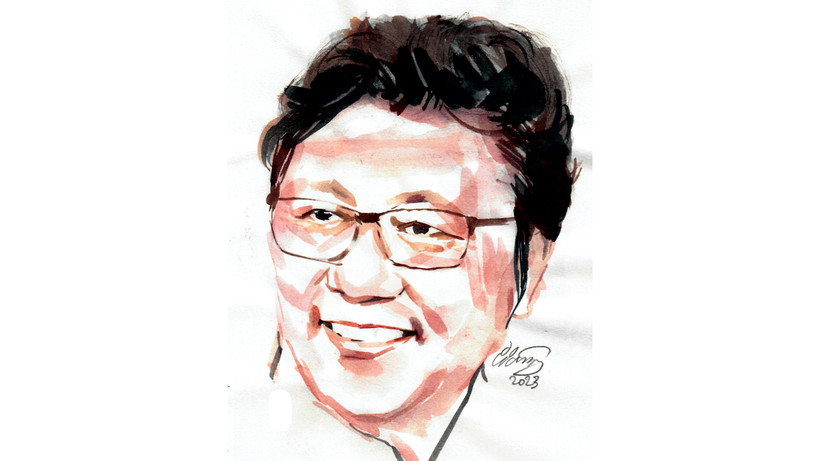 Ký họa chân dung nhà thiết kế Sĩ Hoàng của họa sĩ Đỗ Hoàng Tường. 