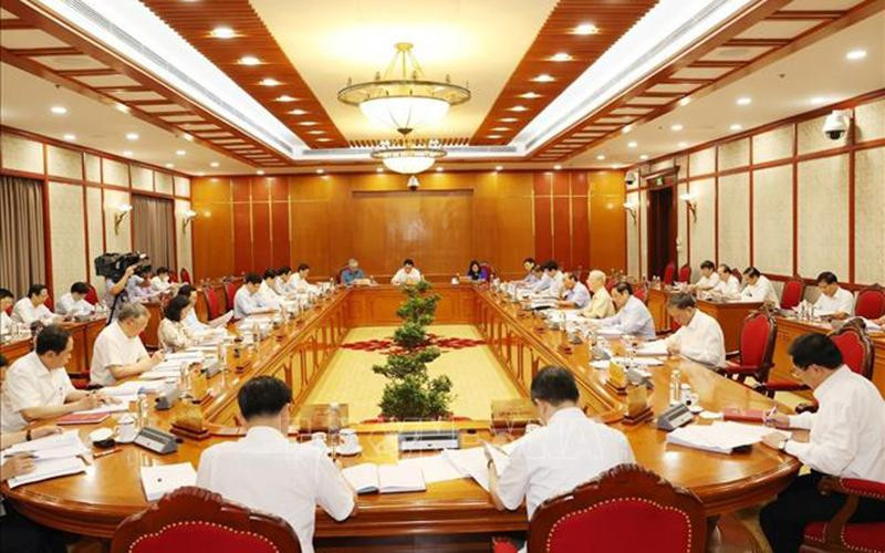 Toàn cảnh cuộc họp Bộ Chính trị, Ban Bí thư. (Ảnh minh họa: Trí Dũng-TTXVN) 