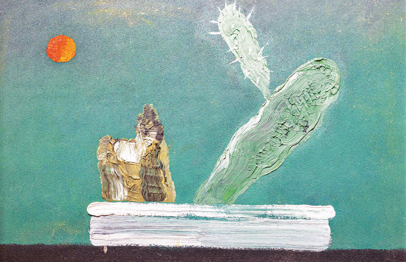 Tác phẩm "Xương rồng xanh" của cố họa sĩ Bửu Chỉ. 