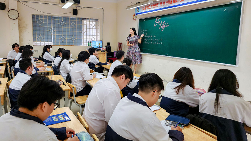 Giờ ôn tập tại Trường THPT Nguyễn Gia Thiều, quận Long Biên, Hà Nội. 