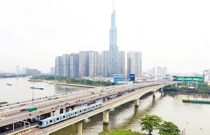 Tuyến đường sắt đô thị số 1 Thành phố Hồ Chí Minh. (Ảnh Thế Anh) 