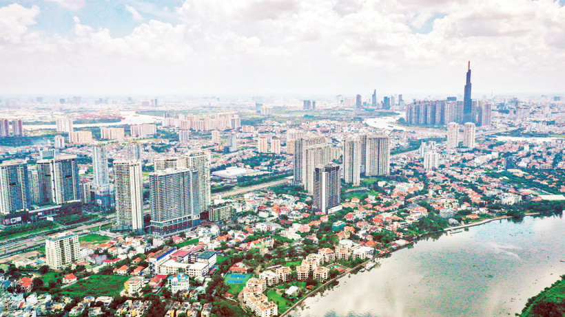 Một góc thành phố nhìn từ trên cao. 