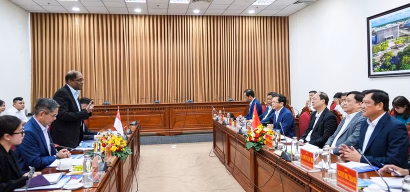 Quang cảnh một buổi làm việc về thúc đẩy hợp tác giữa Singapore và tỉnh Cà Mau, Việt Nam. (Ảnh Đại sứ quán Singapore tại Việt Nam) 
