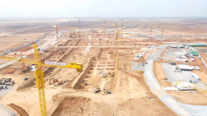 Thi công hạng mục nhà ga hành khách sân bay Long Thành.