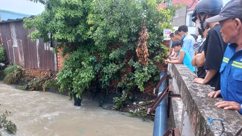 Khu vực suối Cạn, phường Long Bình, nơi em Ngân bị nước cuốn trôi. 