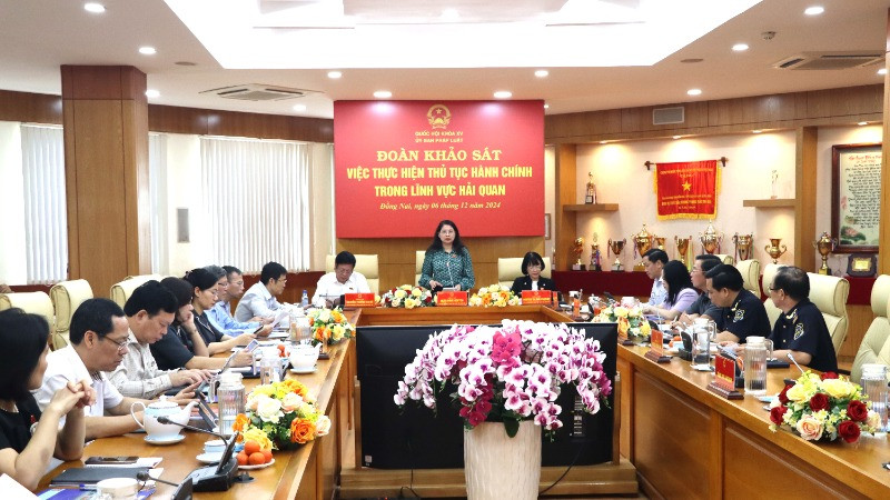 Quang cảnh buổi làm việc tại Cục Hải quan tỉnh Đồng Nai.