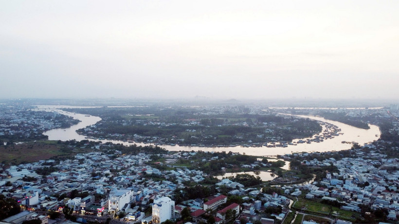 Cù lao Hiệp Hòa được bao bọc bởi 4 phía sông Đồng Nai.