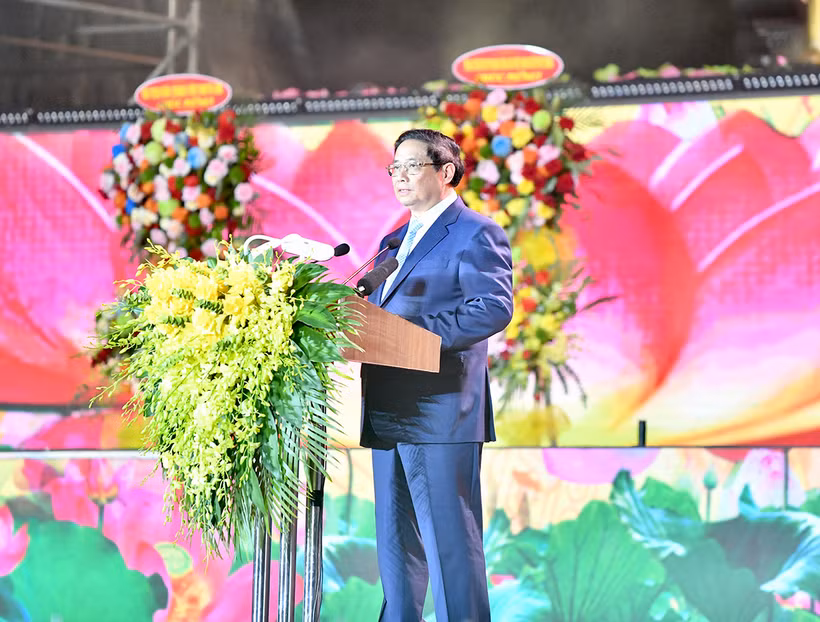 Thủ tướng Phạm Minh Chính phát biểu ý kiến tại lễ kỷ niệm.