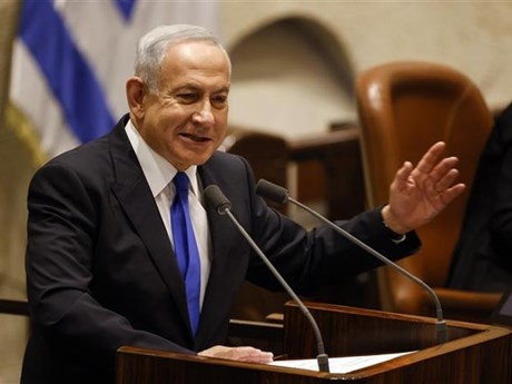 Thủ tướng Israel Benjamin Netanyahu phát biểu trước Quốc hội ở Jerusalem, ngày 29/12/2022. (Ảnh: AFP/TTXVN)