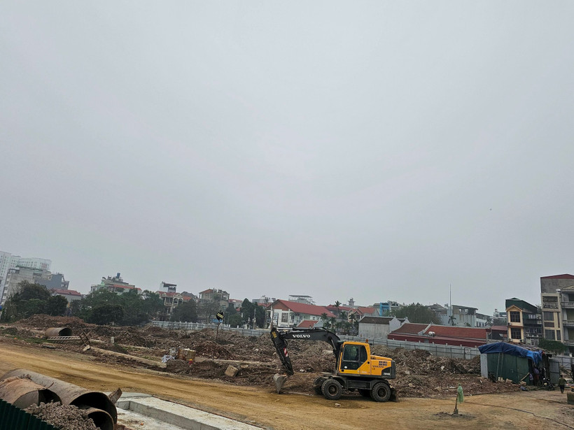 Dự án khu nhà ở xã hội Thượng Thanh (Long Biên, Hà Nội) đang triển khai phần móng. Ảnh: VĂN HÙNG