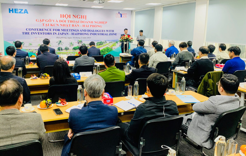 Quang cảnh cuộc đối thoại với các doanh nghiệp trong Khu công nghiệp Nhật Bản-Hải Phòng.