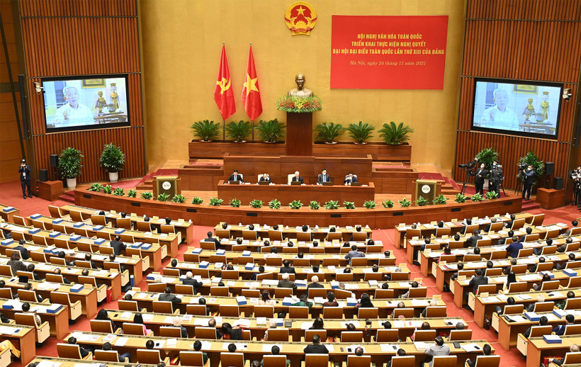 Quang cảnh Hội nghị Văn hóa toàn quốc, ngày 24/11/2021. Ảnh: Nguyễn Đăng